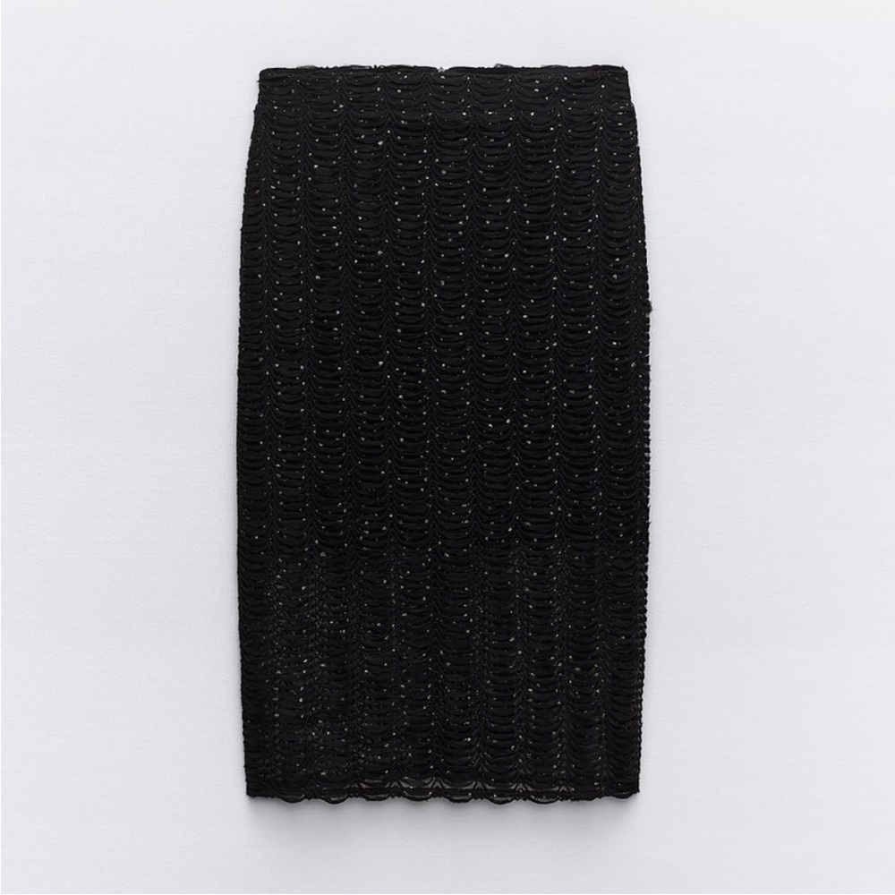 Zara mixed metallic midi skirt